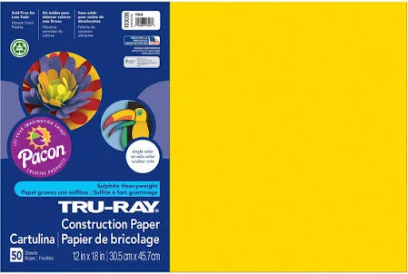 paper construction yellow 12 x 18 (pkg)