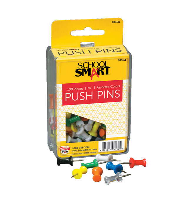 push pins asst colors (box)