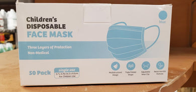 DISPOSABLE FACE MASK (CHILDRENS) Pk of 50