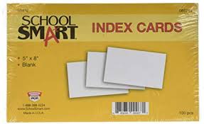 Cards Index 5 by 8 blank (pkg)