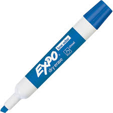 Marker Dry Erase Blue Broad Chisel (ea)