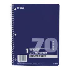 notebook, theme college rule (ea)