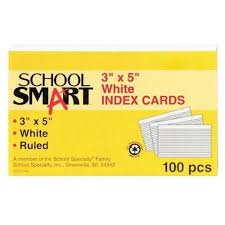 Cards Index 3x5 ruled (pkg of 100)